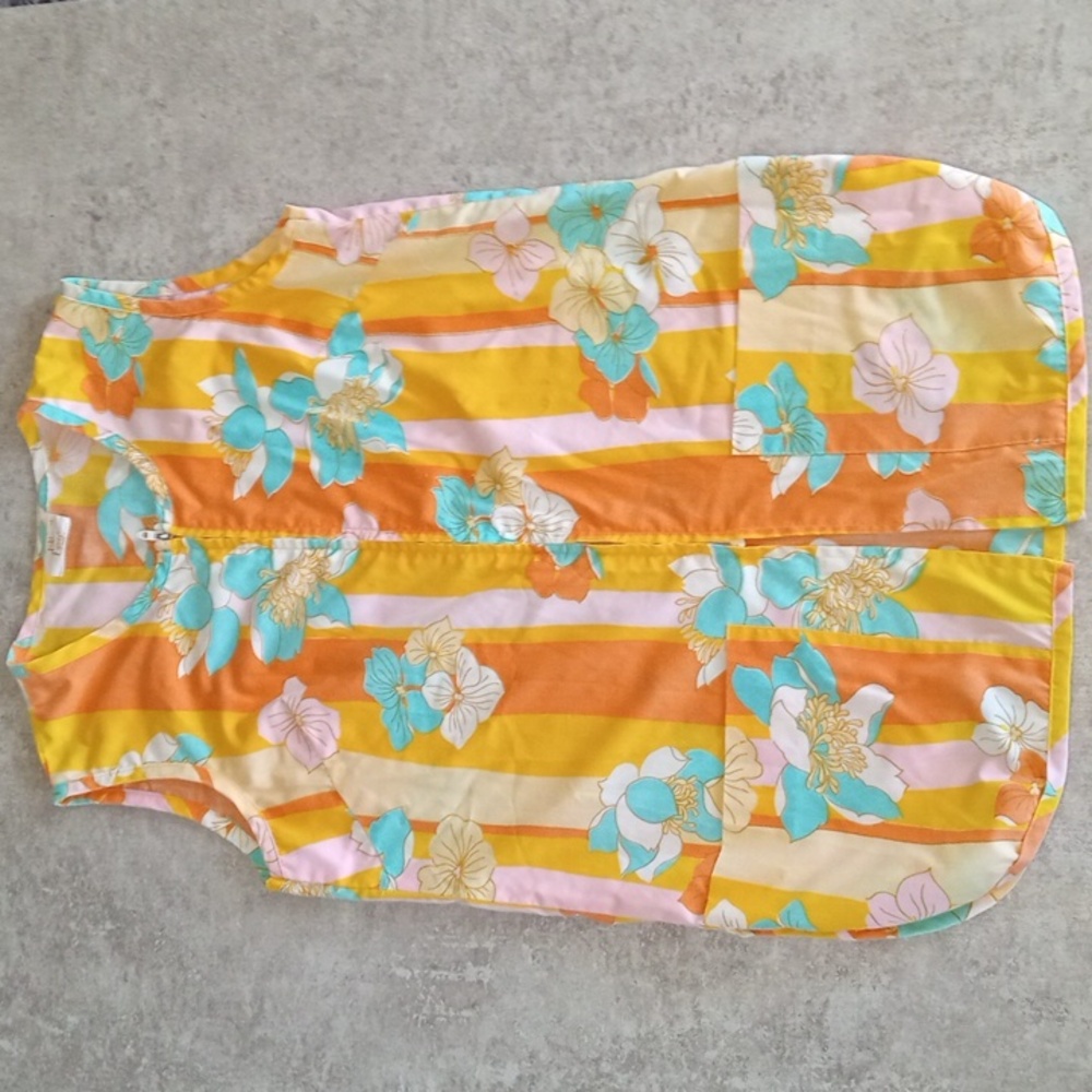 1970s Lori Lynn Vintage Zipper summer lounge Top